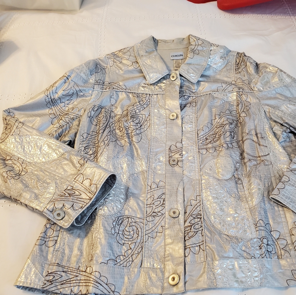 Chico's Silver Jacket - Picture 2 of 6